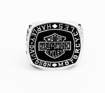 Harley Hog Black Face Biker Ring