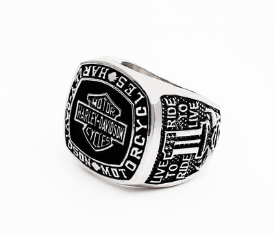 Harley Hog Black Face Biker Ring