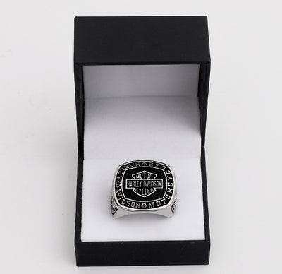 Harley Hog Black Face Biker Ring