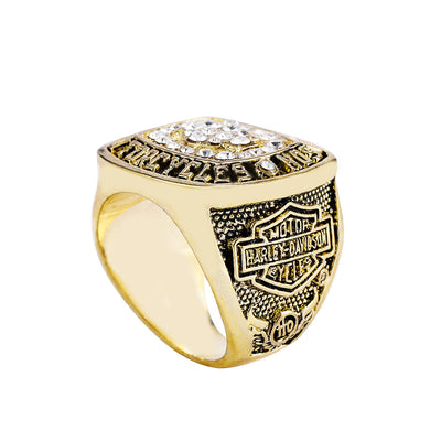 Gold Harley Biker Ring