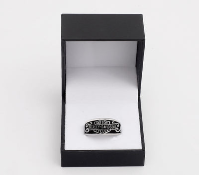 Silver Mini Harley Biker Ring